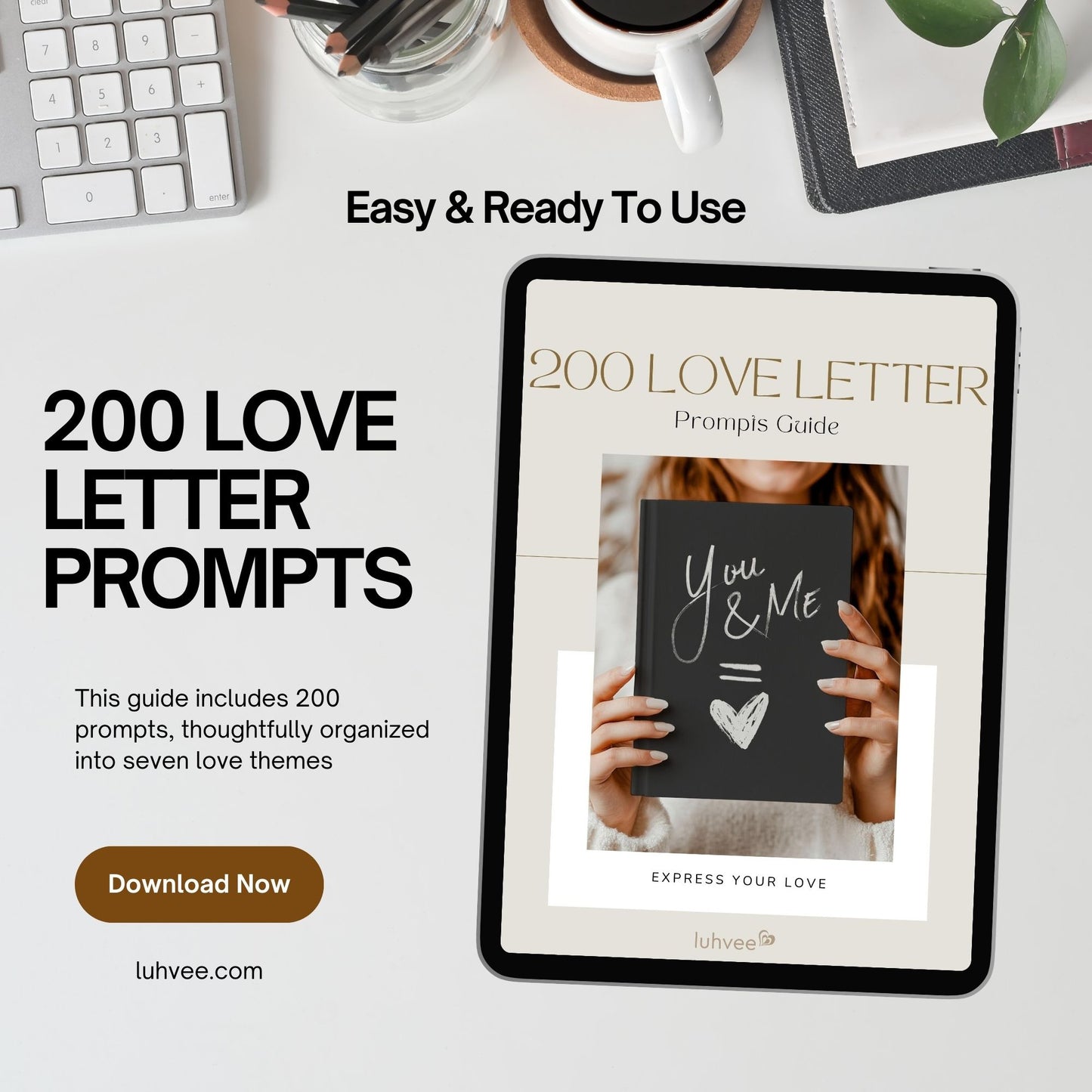 digital download Love Letter prompts for Love Book By Luhvee Books
