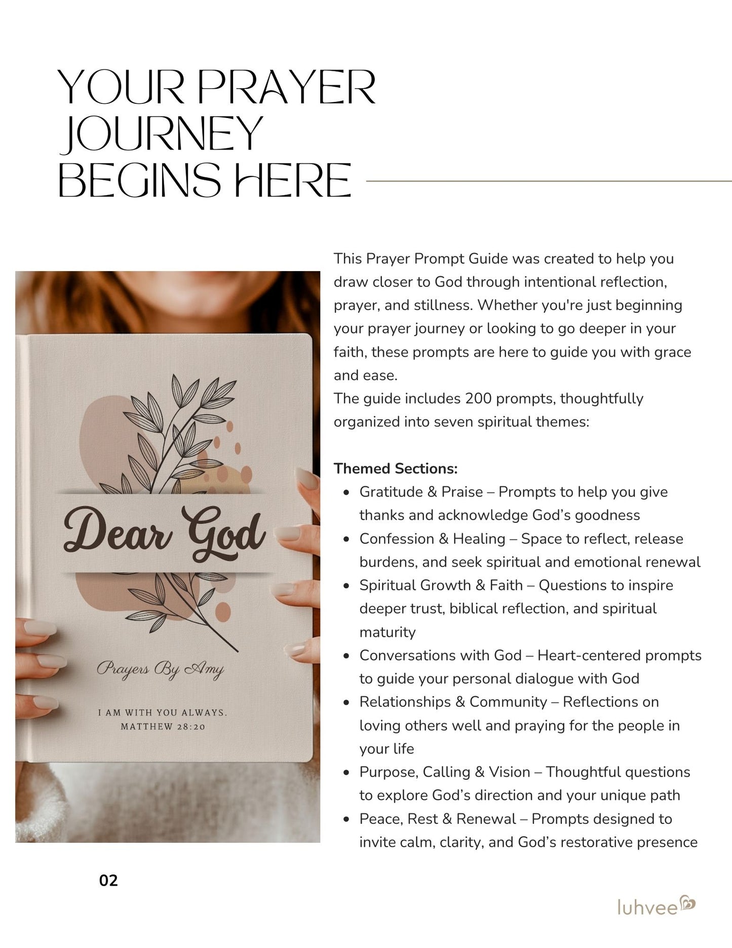 Prayer Prompt guide by Luhvee Books