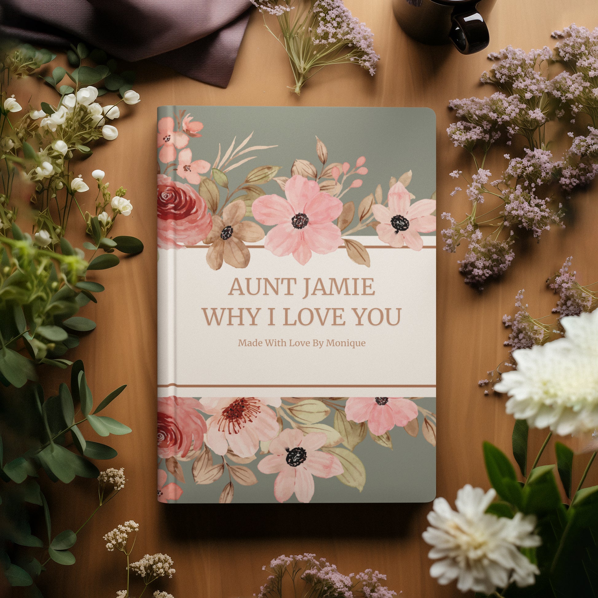 Beautiful aunt gift made with love. Personalized gift for aunt by Luhvee Books.