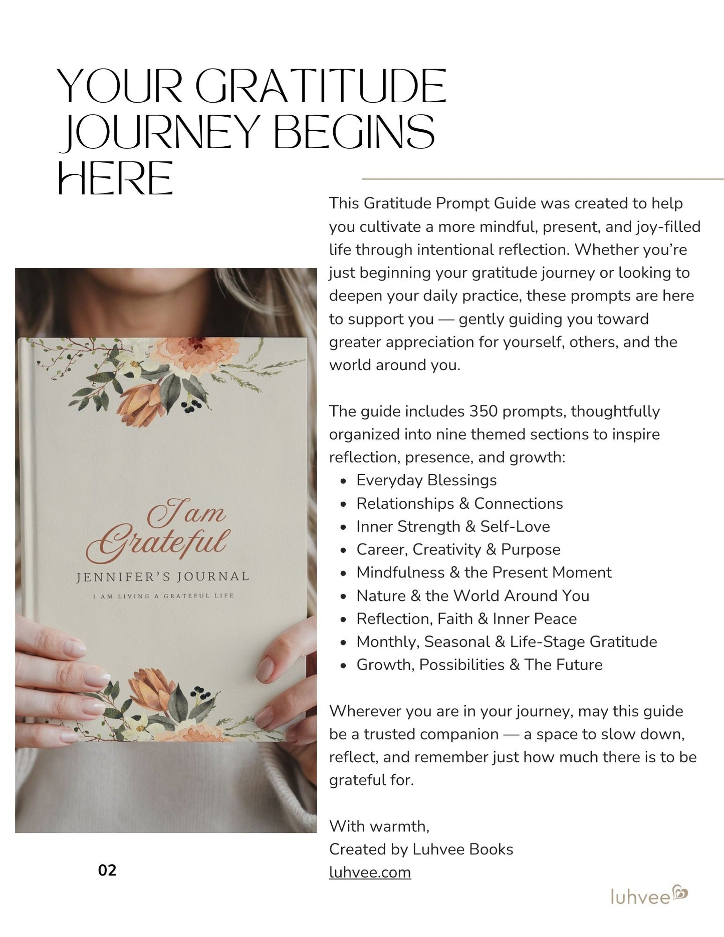 350 Gratitude Journal Prompts Guide — Digital Download
