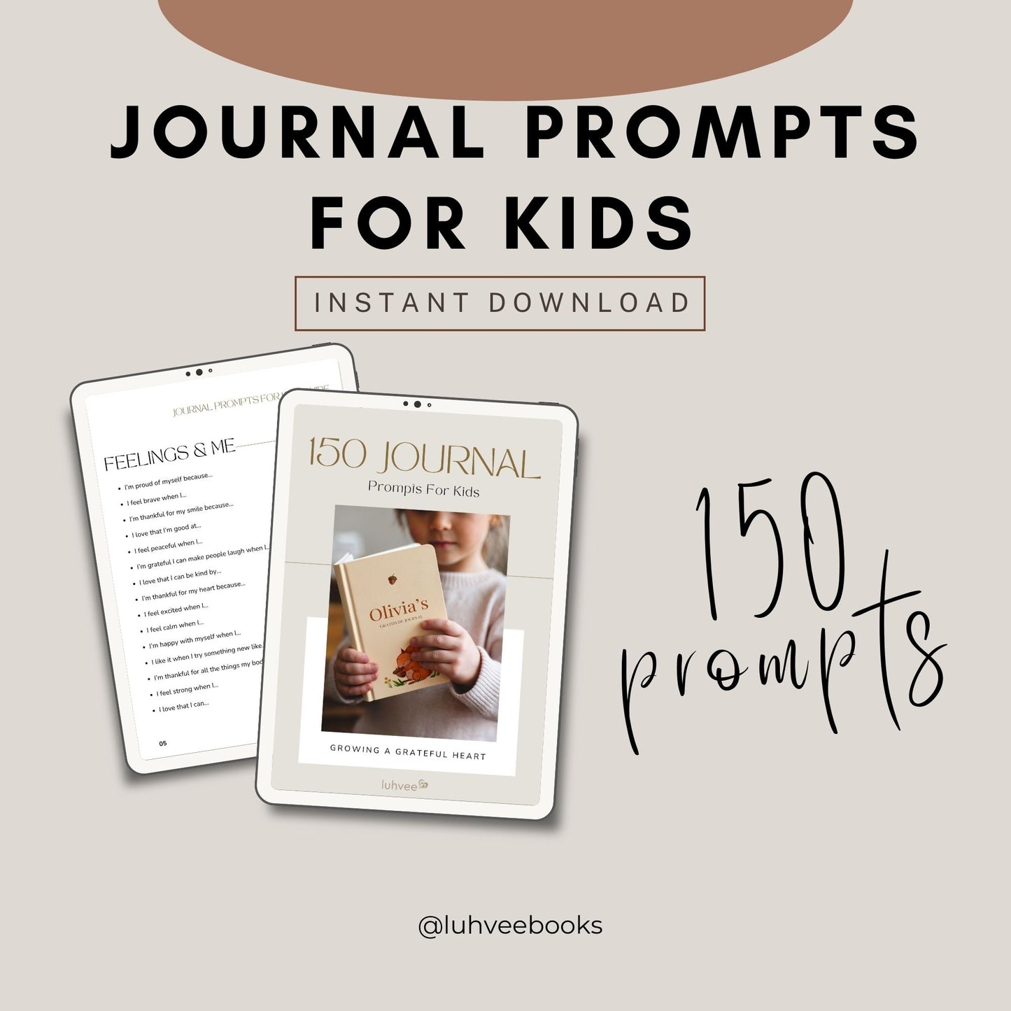 Luhvee Books instant download journal prompts for kids