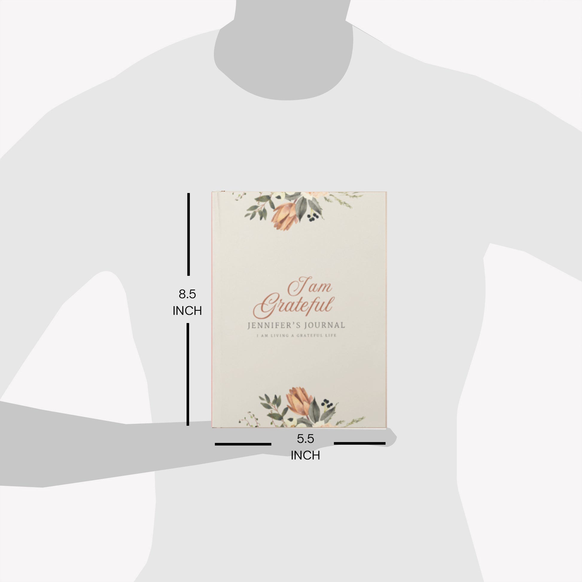 Personalized gratitude journal book size