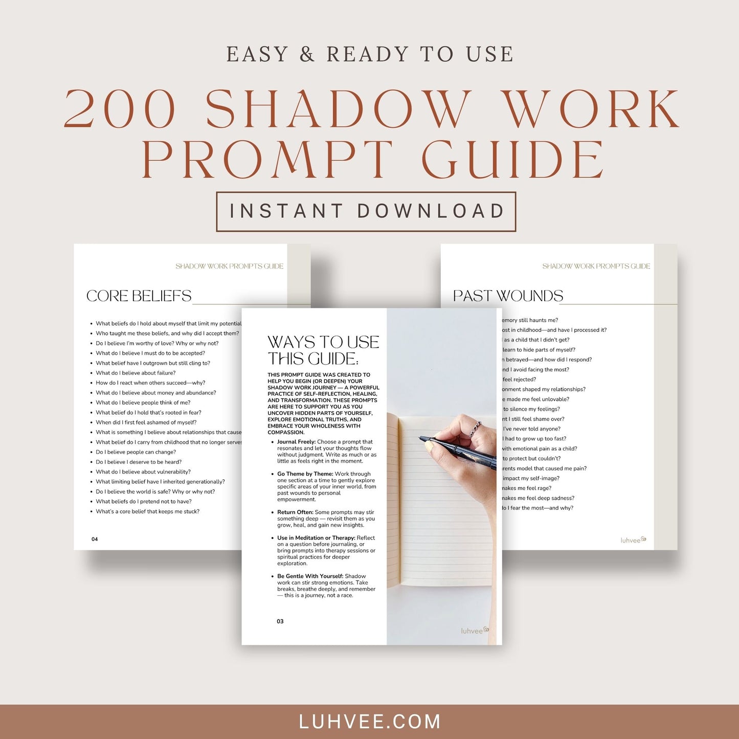 Shadow Work Prompts Guide By Luhvee Books