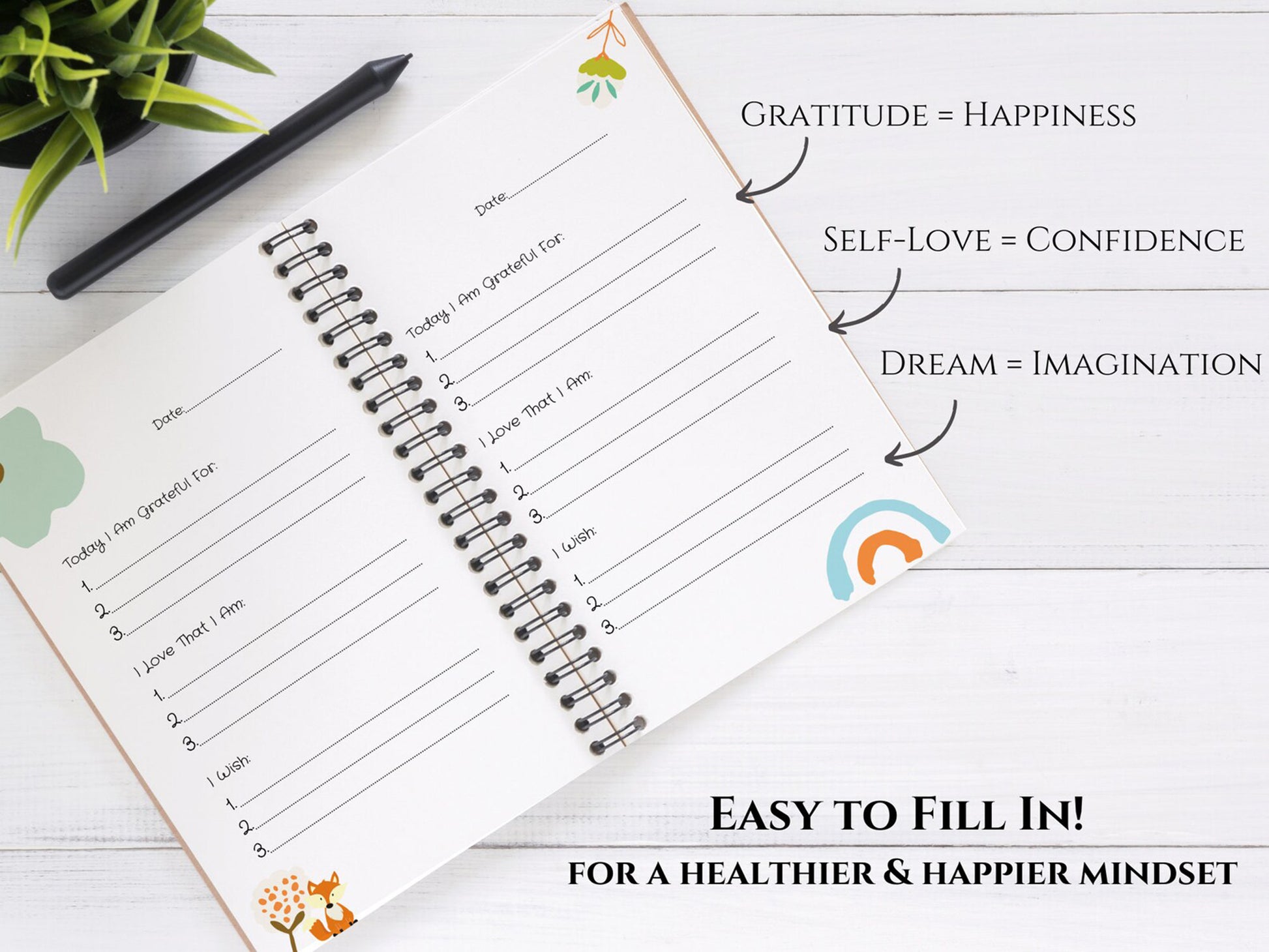 Children's Gratitude Journal, Personalized Children's Daily Gratitude Journal - Luhvee Books