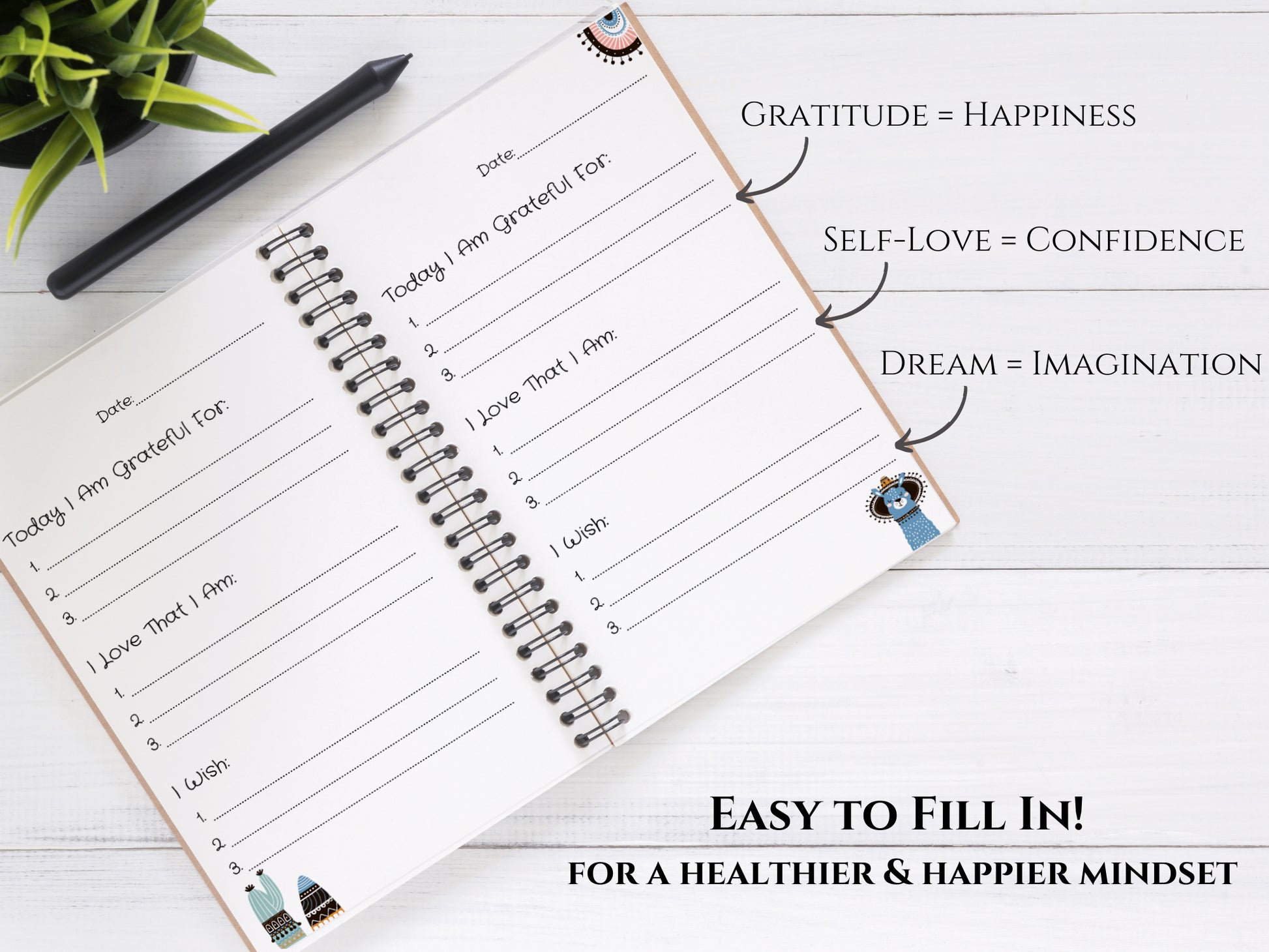 Personalized Kids Daily Gratitude Journal, Notebook For Kids, Custom Journal, Kids Gratitude Notebook, Personalized Kids Gifts, Boys Journal - Luhvee Books