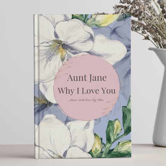 Personalized gift for aunt. Personalized book for aunt. Luhvee Books.