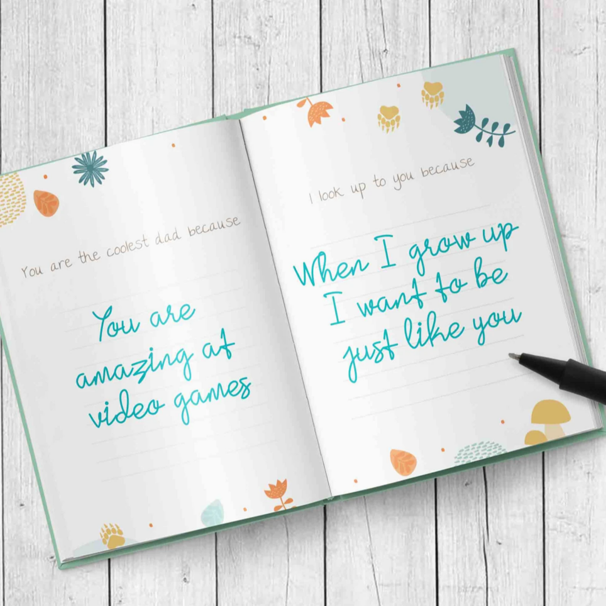 Custom gift for dad from kids. Fill in the blank book with prompts. Gifts for dad from kids. Luhvee Books.