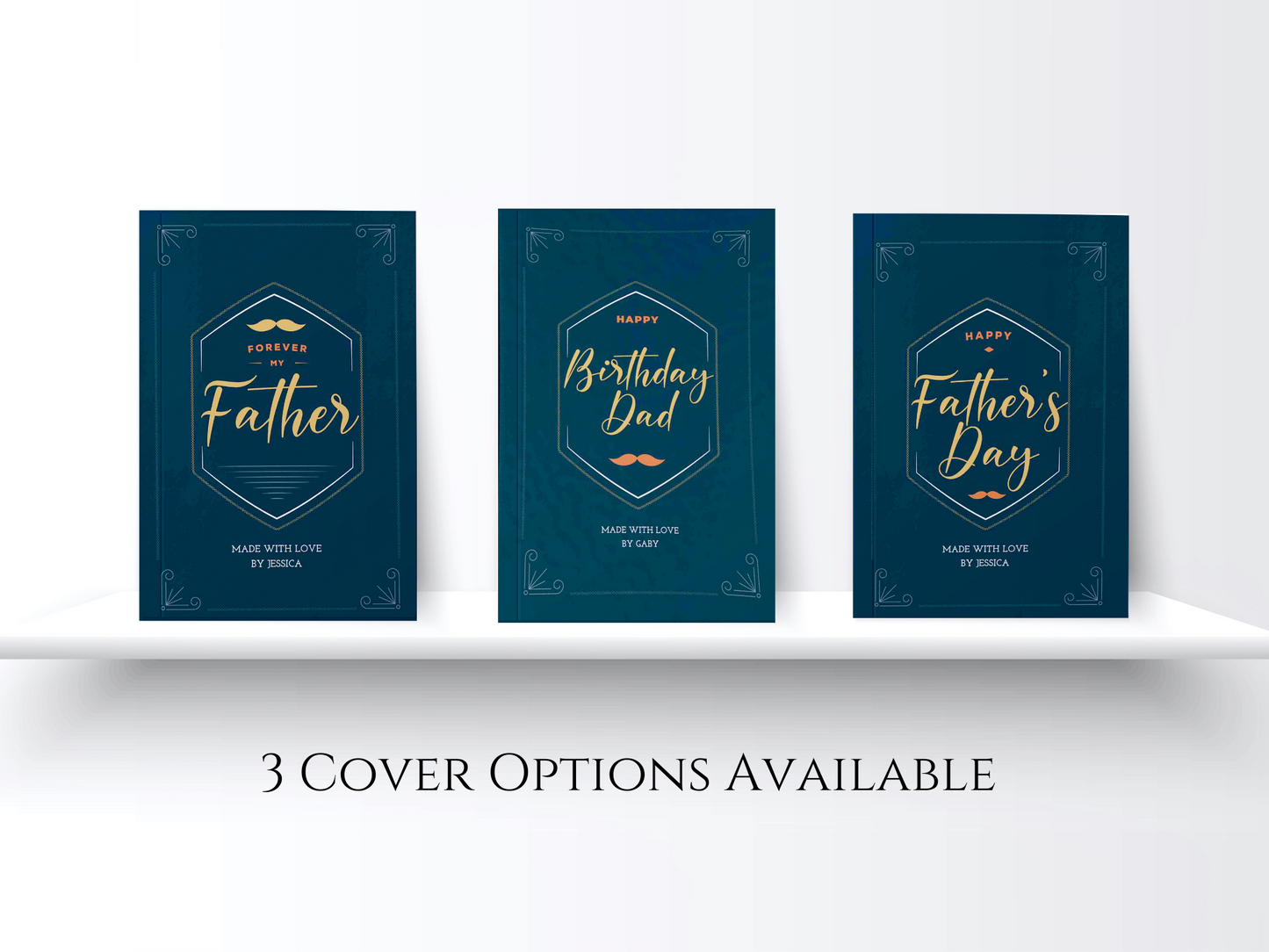 Personalized book for dad. Cover options. Gift for dad birthday. Gift for fathers day. Luhvee Books.