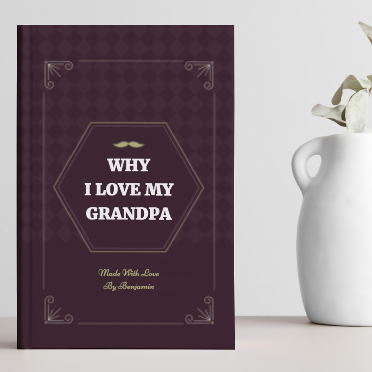 Why I Love My Grandpa Book. Personalized gift for grandfather. Luhvee Books.