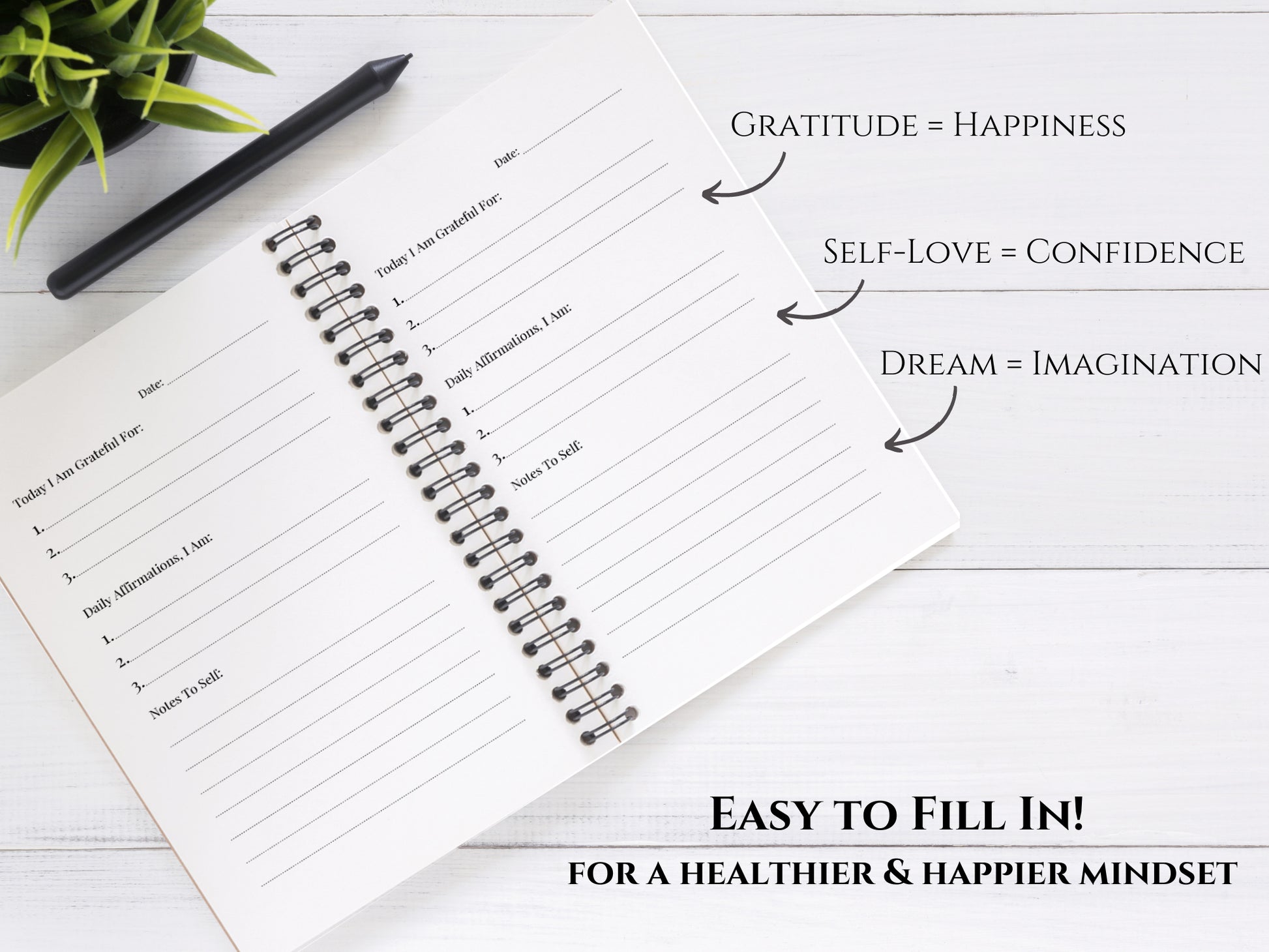 Custom Daily Gratitude Journal, Personalized Journal -Luhvee Books